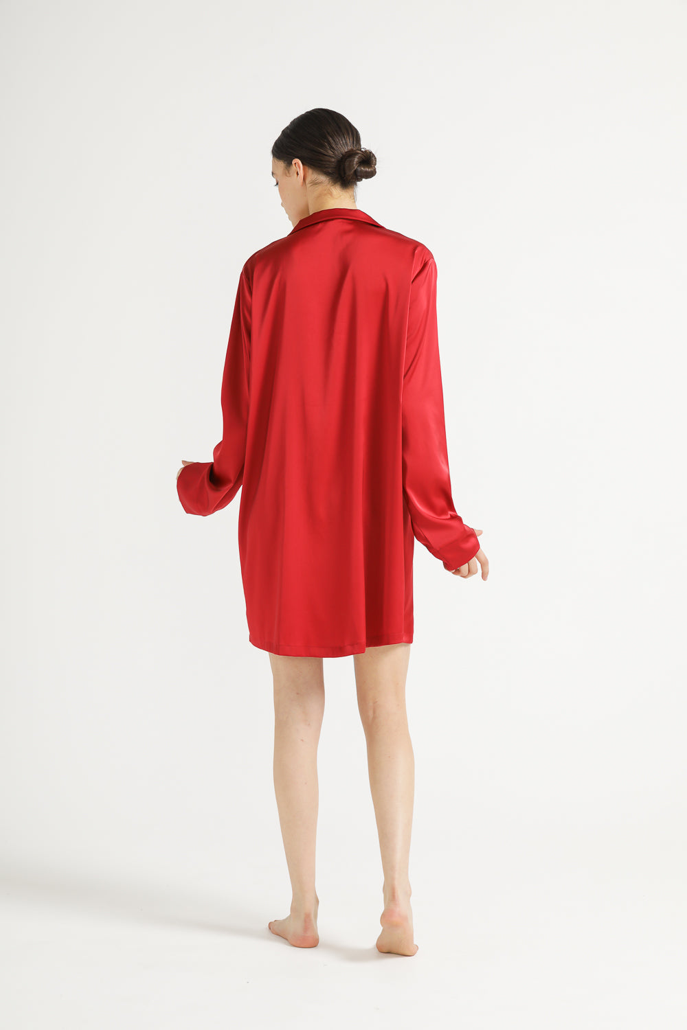 Satin Shirt Dress