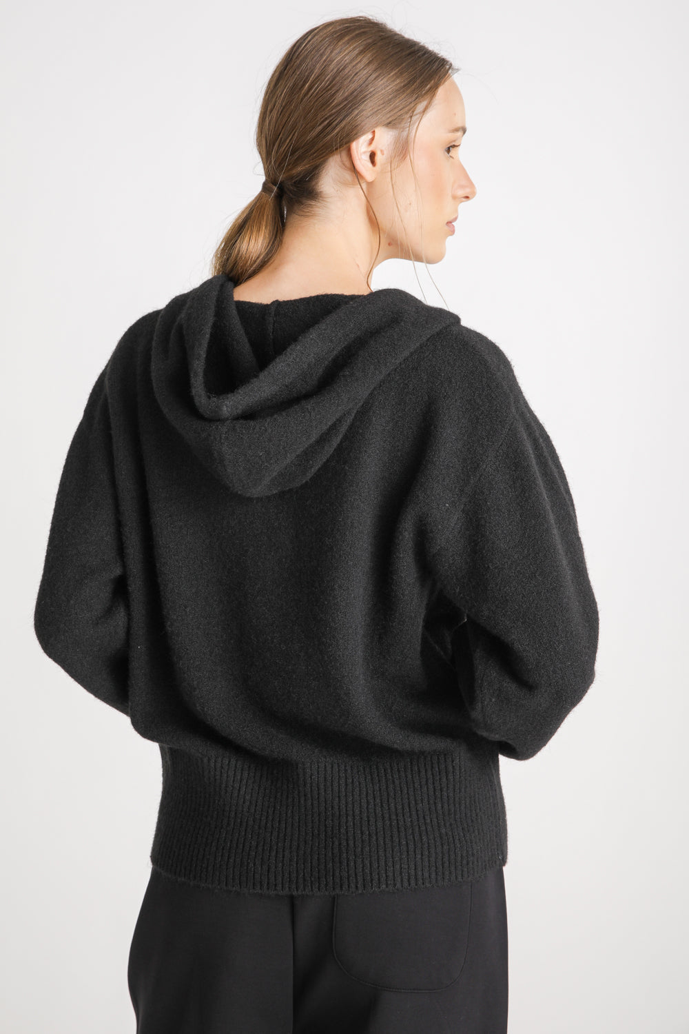 Zip Up Knit Hoodie
