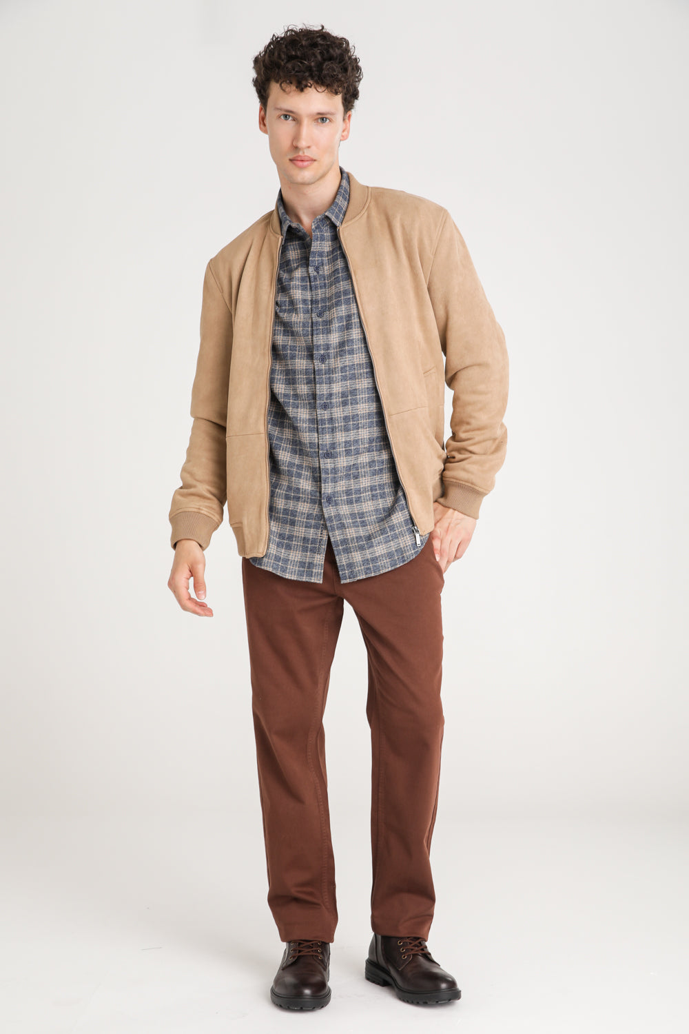 Checked Cotton Button Up Shirt