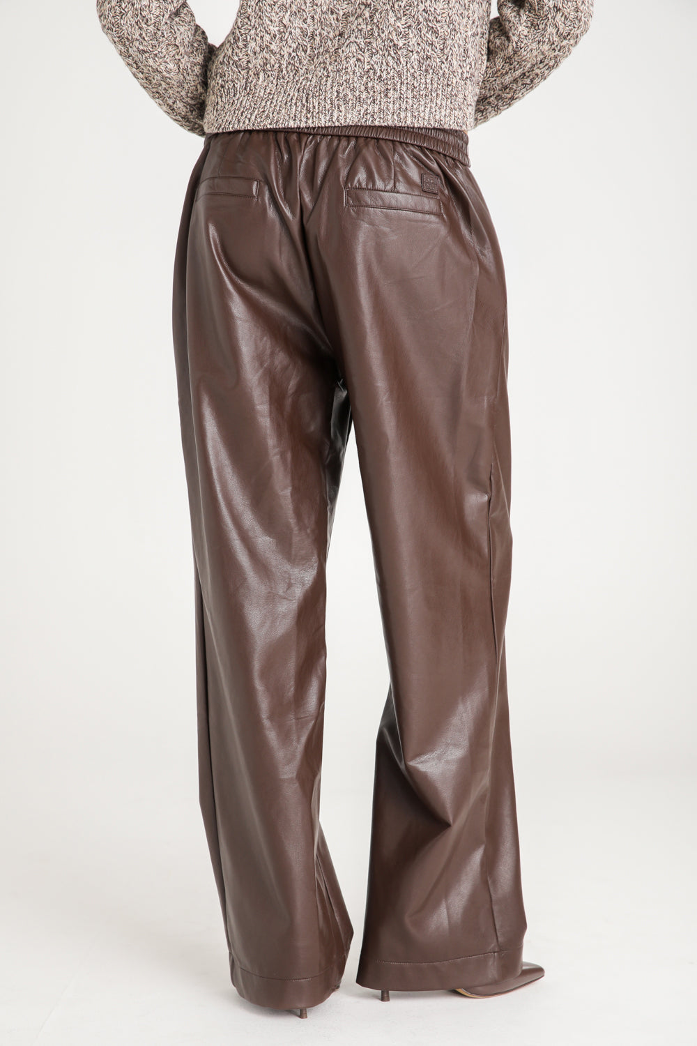 Faux Leather Wide Leg Pants
