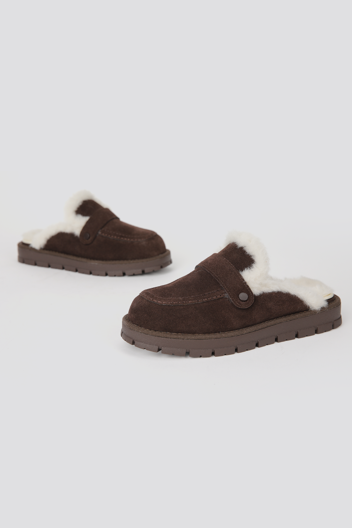 Suede Fur Mules