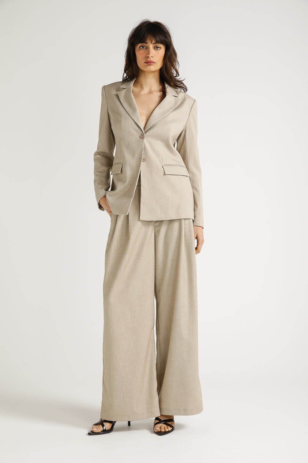 Wide Leg Tailored Trousers