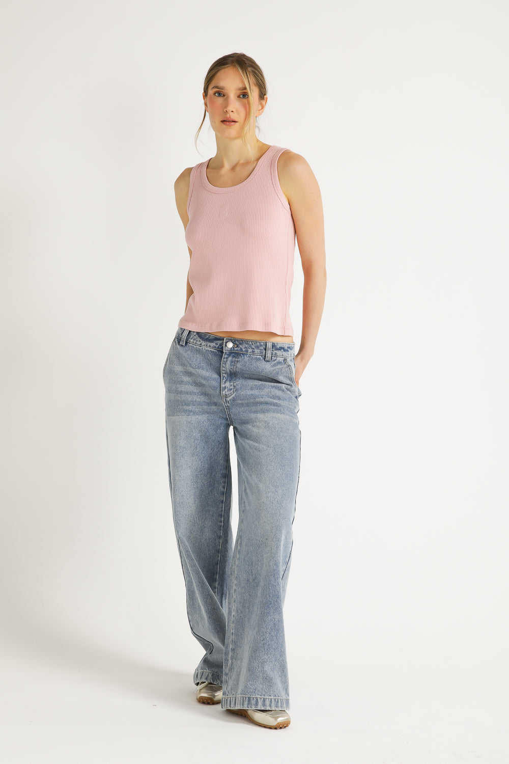Embroidered Logo Rib Tank