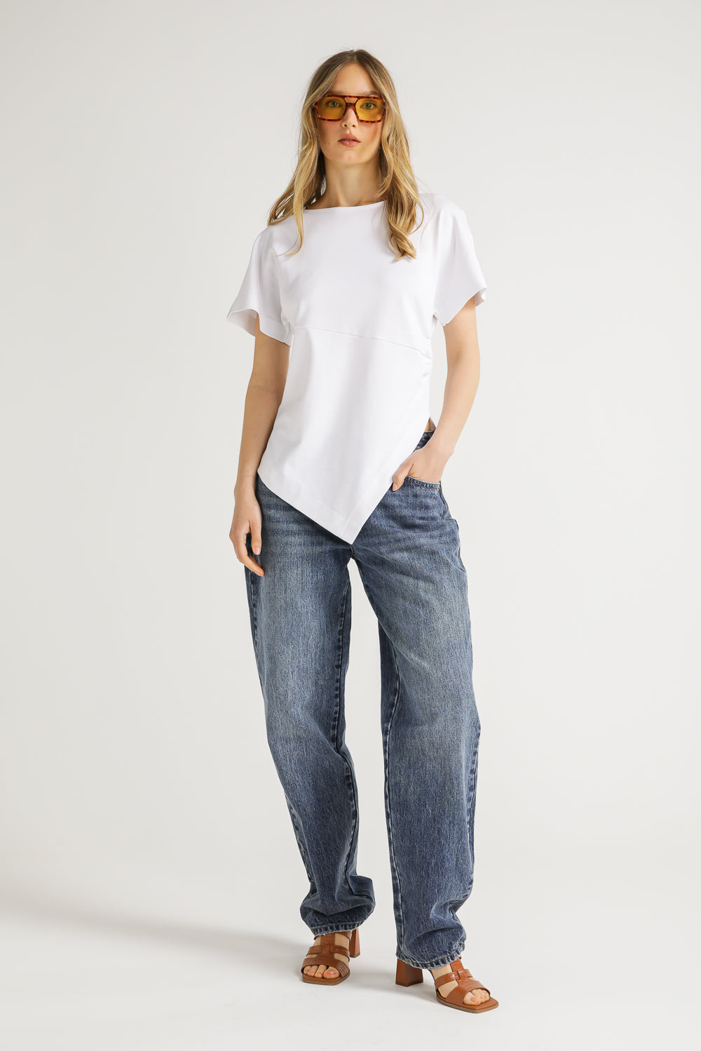 Asymmetric Hem Cotton Top