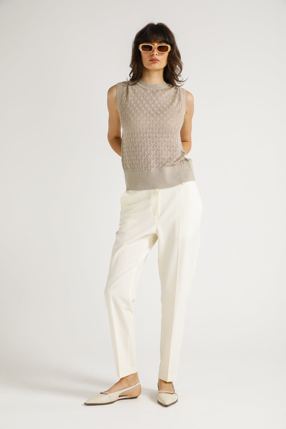 Textured Knit Sleeveless Top