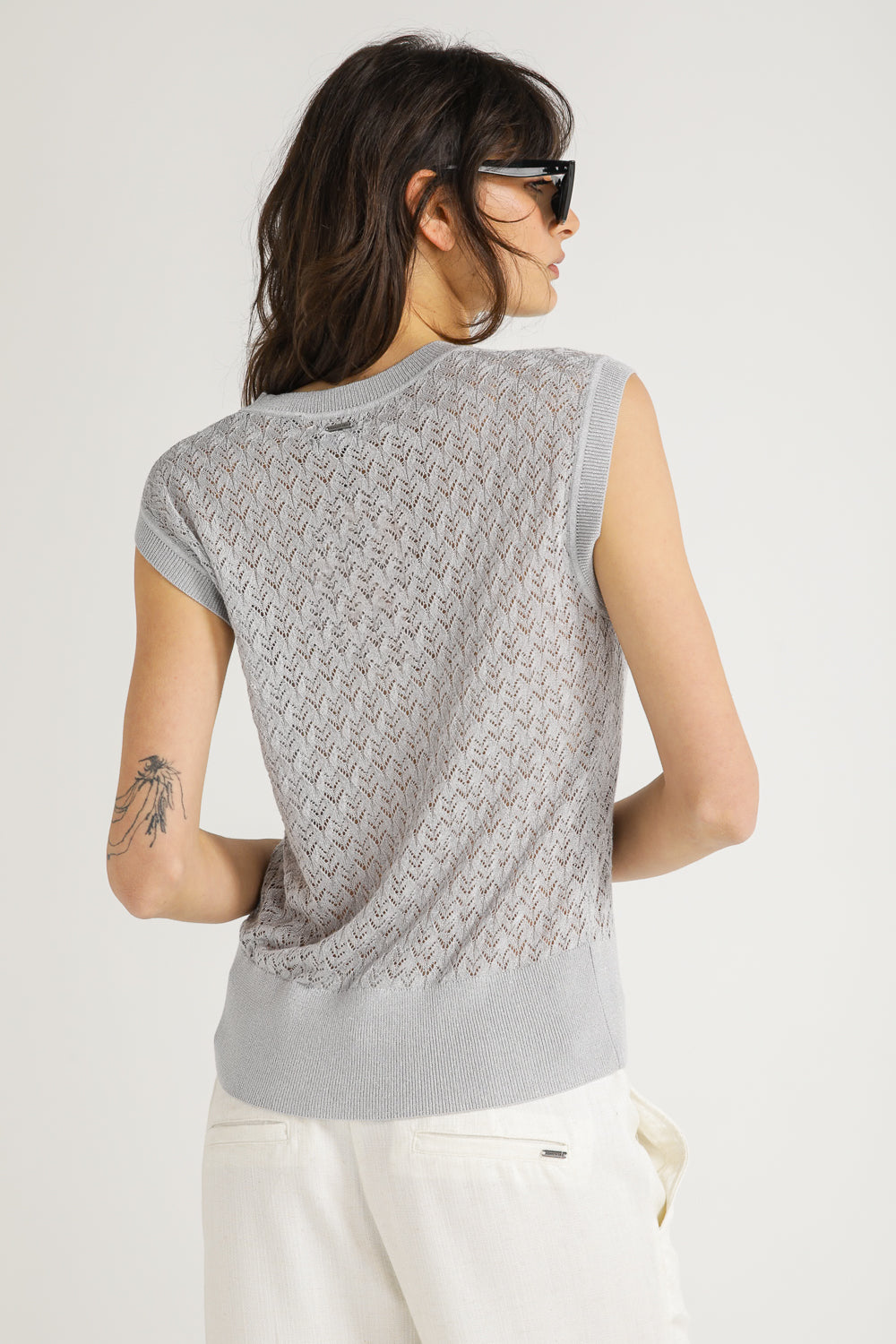 Textured Knit Sleeveless Top