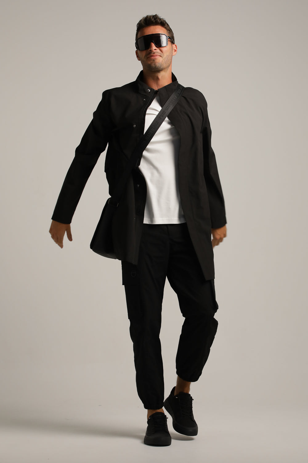 Sporty Long Trench Coat In Polyester