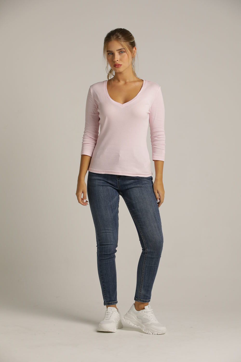 V-Neck T-Shirt In Cotton