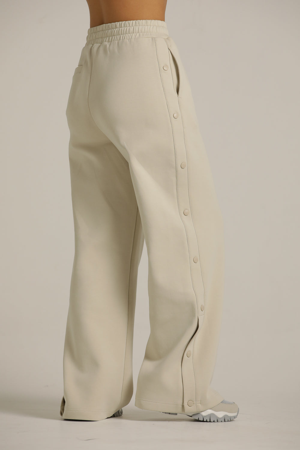 Relaxed Sweatpants With Side Leg Buttons