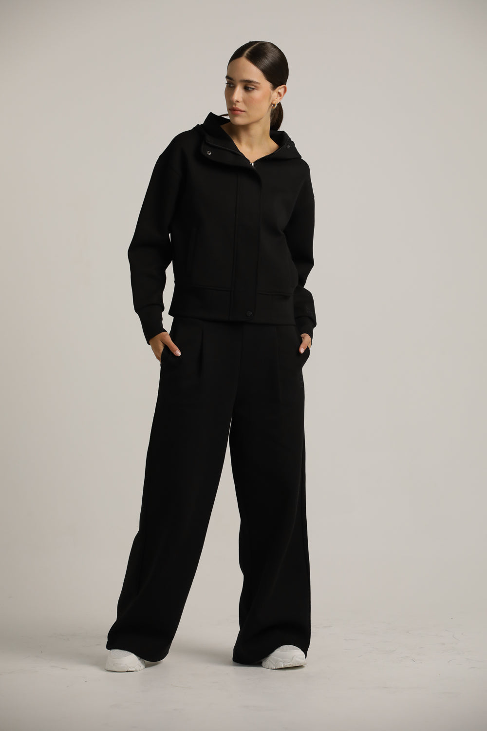 Jacket With Hood And Concealed Zipper