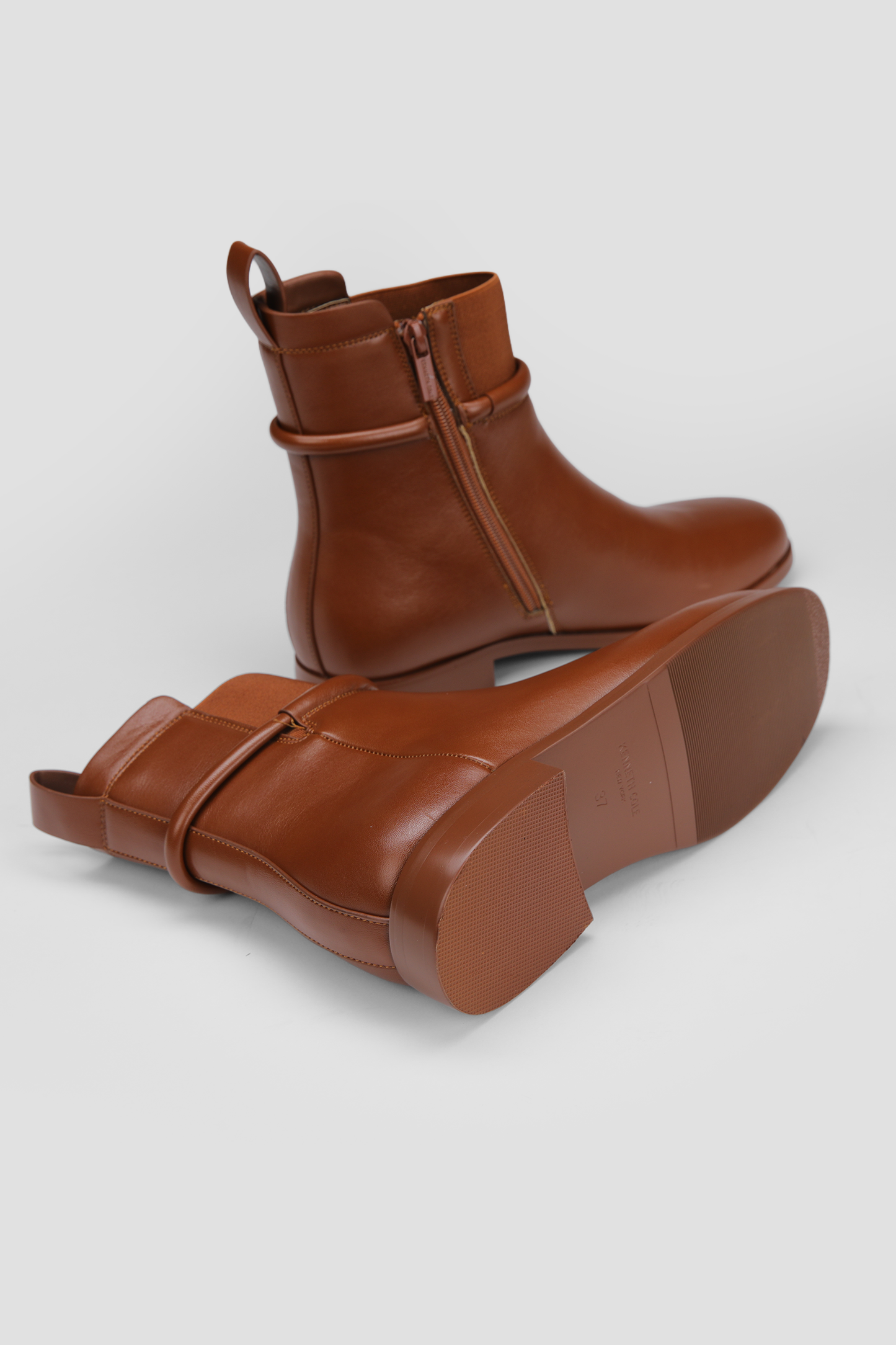 Ankle Boots, Faux Leather Upper, Rubber Sole.