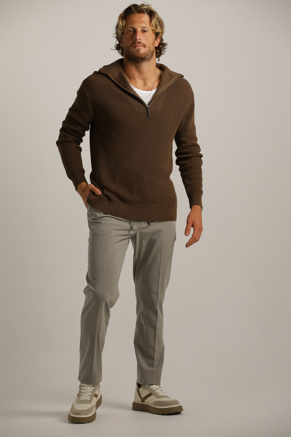 Half-Zip Ski Knit In Cotton