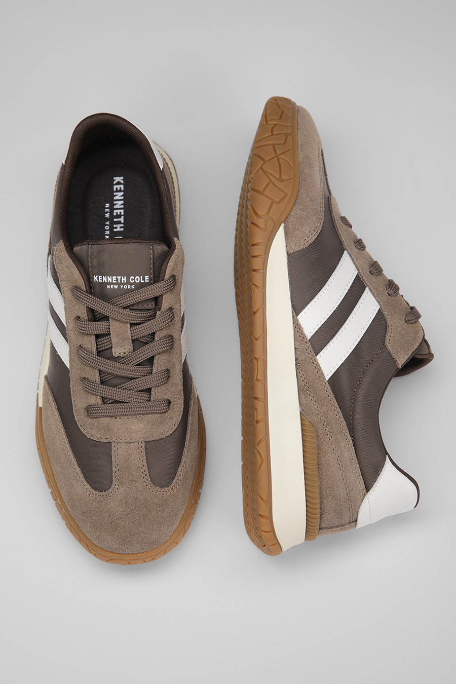 Leather And Suede Sneakers, Rubber Sole.