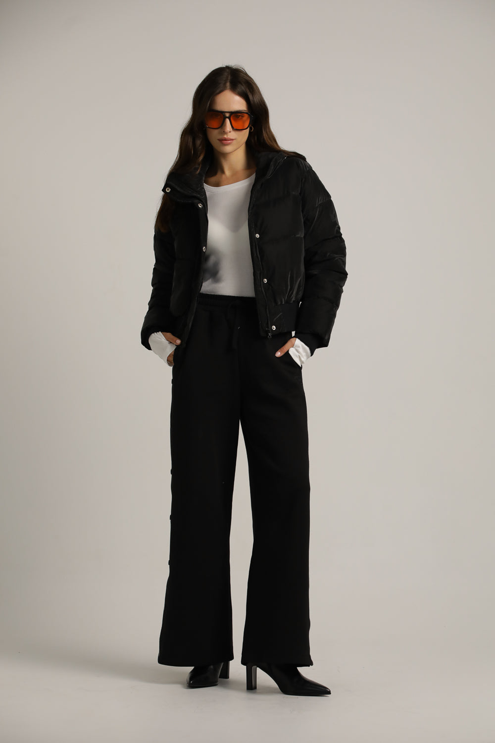 Puffer Coat With High Collar
