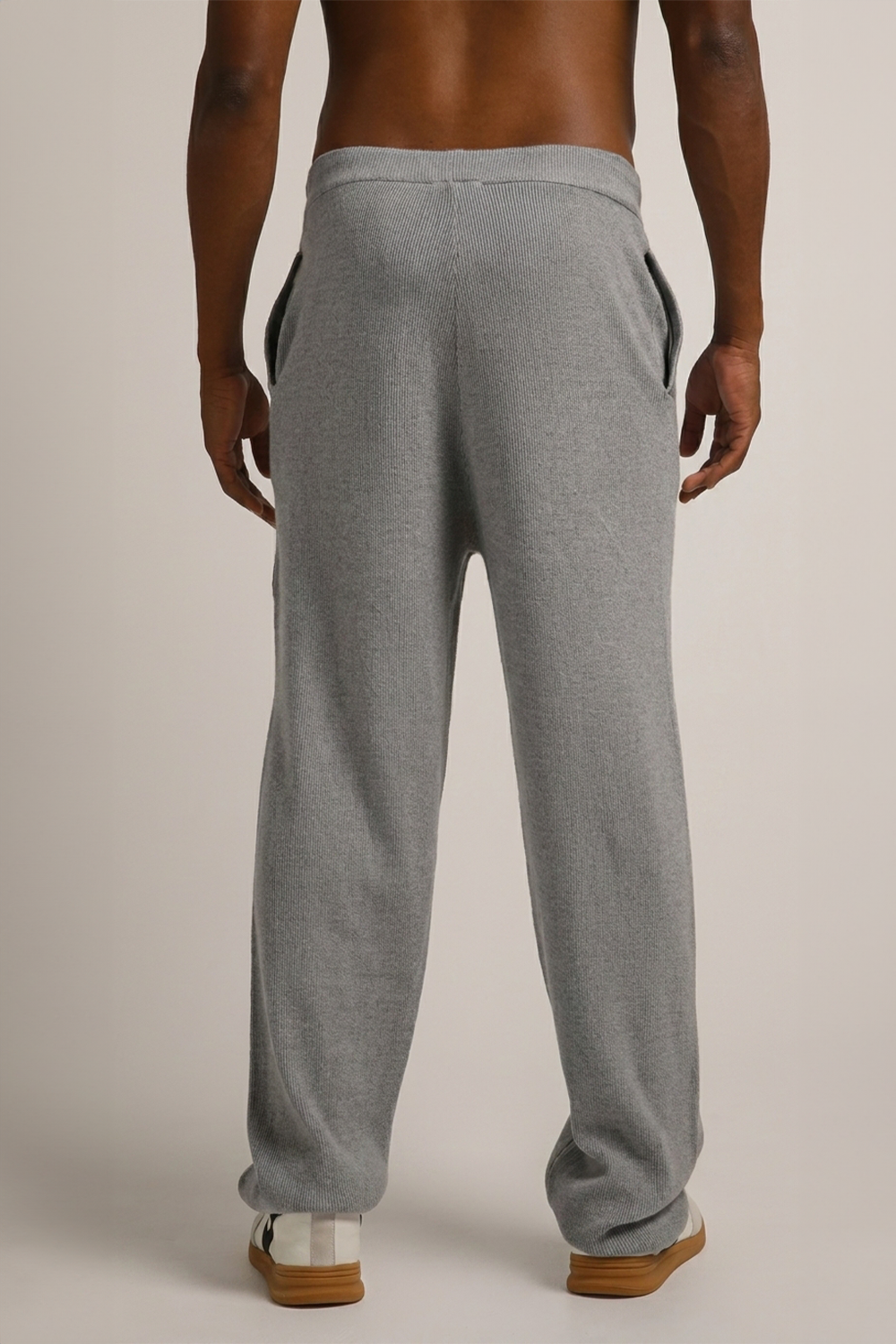 Knitted Rib Straight Leg Pants
