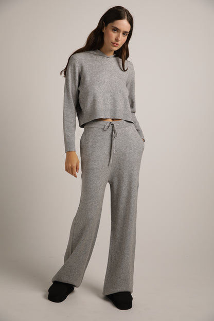 Knitted Rib Crop Hoodie