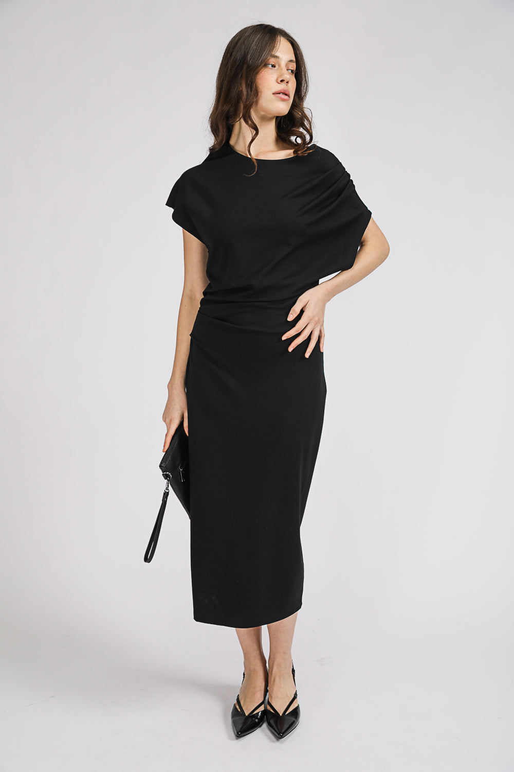 Draped Midi Dress