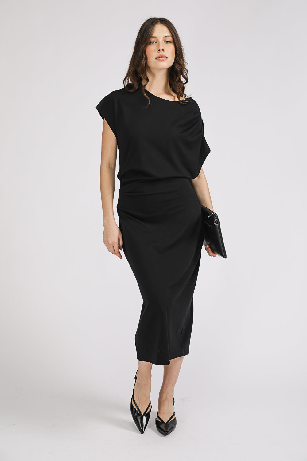 Draped Midi Dress
