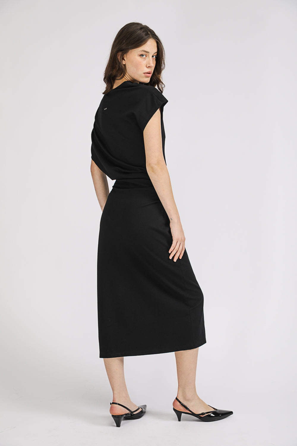 Draped Midi Dress