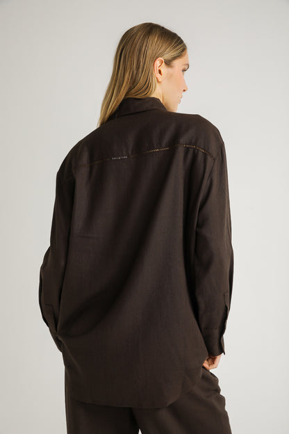 Buttoned Shirt with Lace Finish