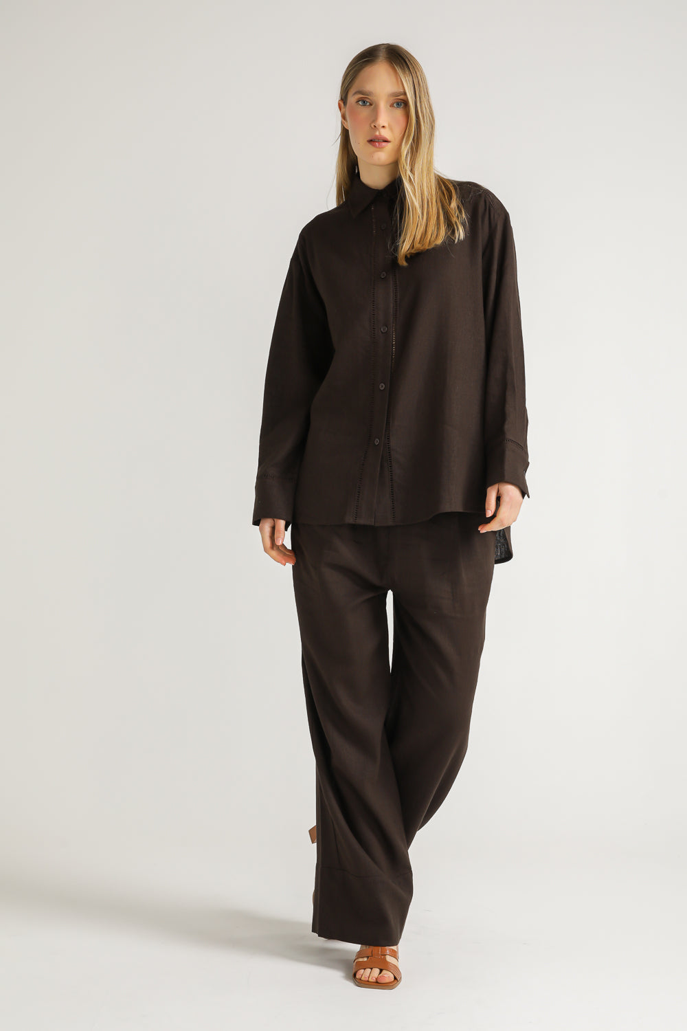 Buttoned Shirt with Lace Finish