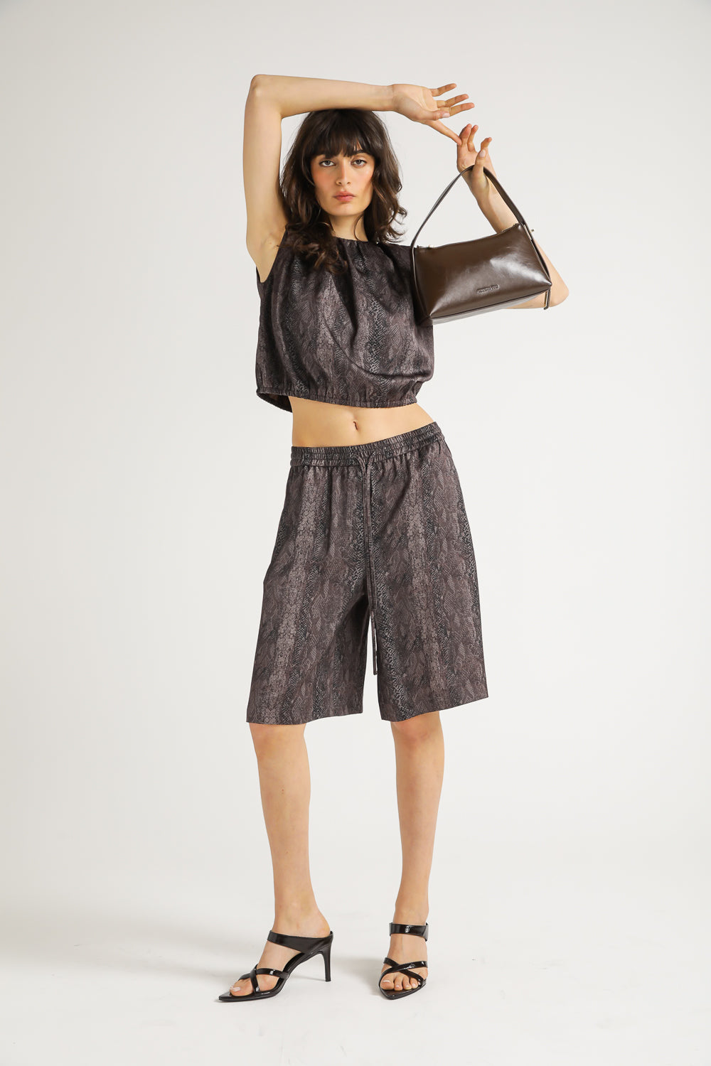 Snake Print Peplum Top