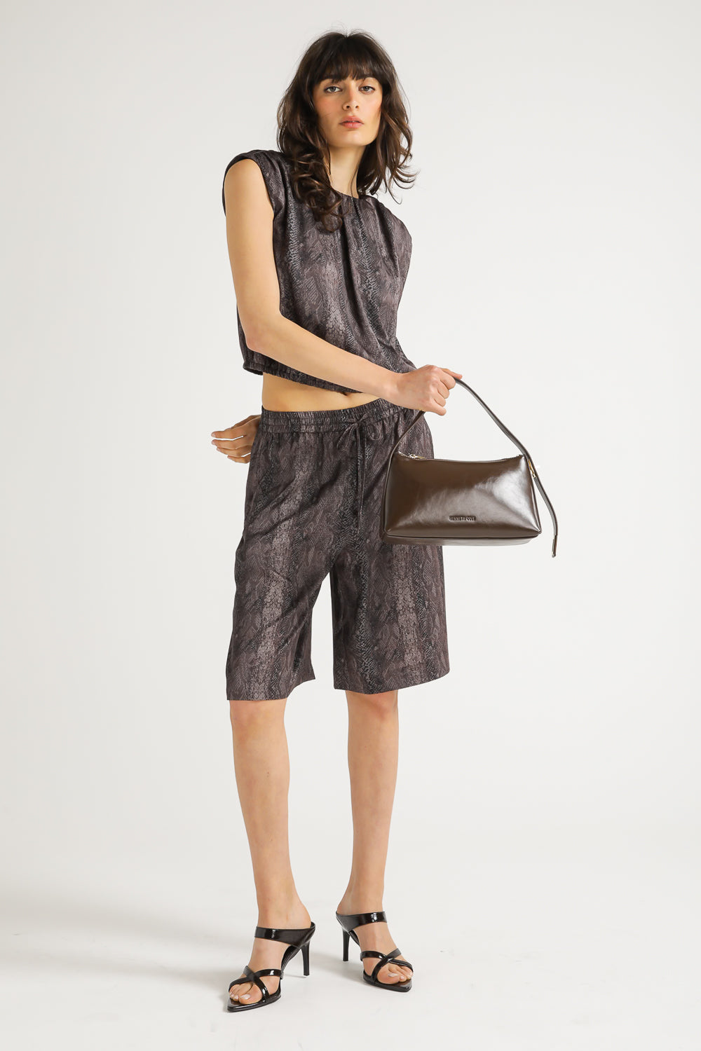 Snake Print Peplum Top