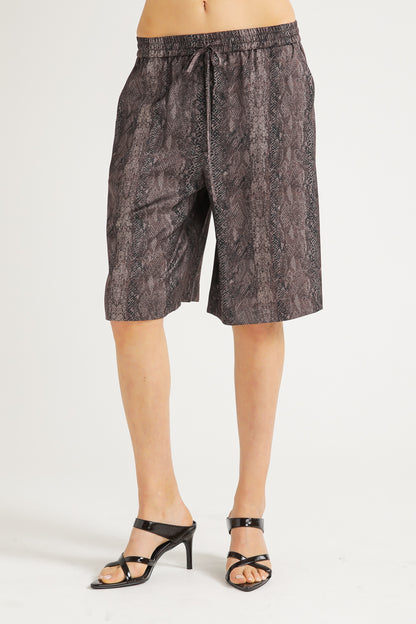 Snake Print Bermuda Shorts