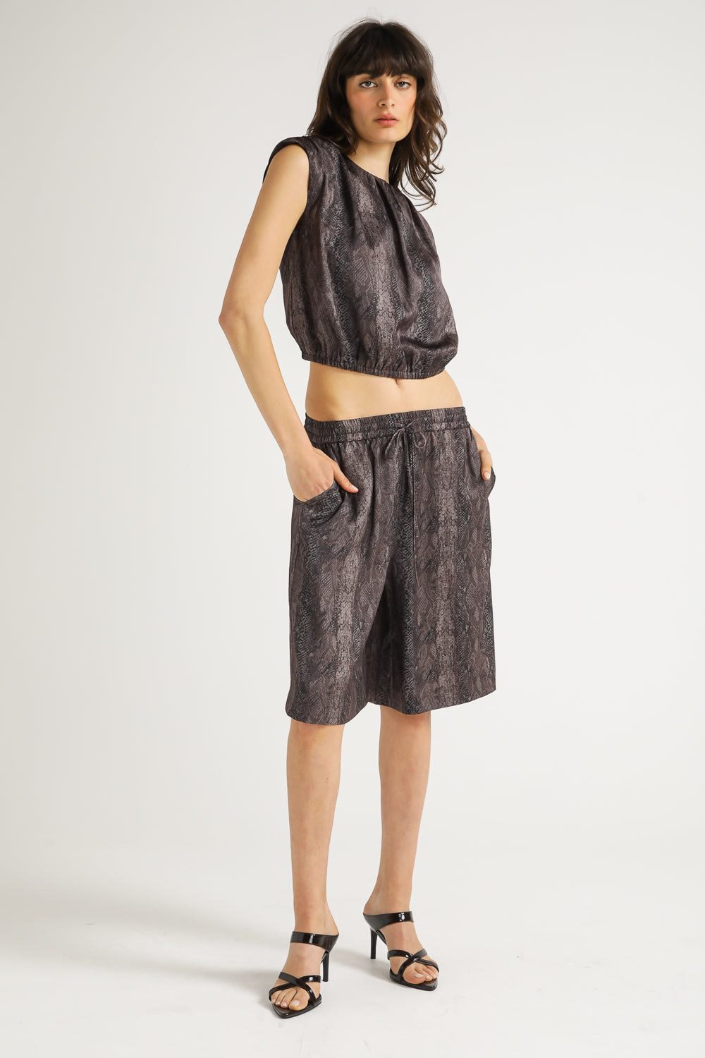 Snake Print Bermuda Shorts