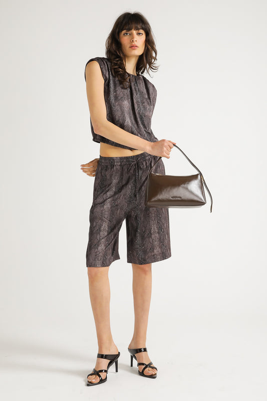 Bermuda With Snake Print