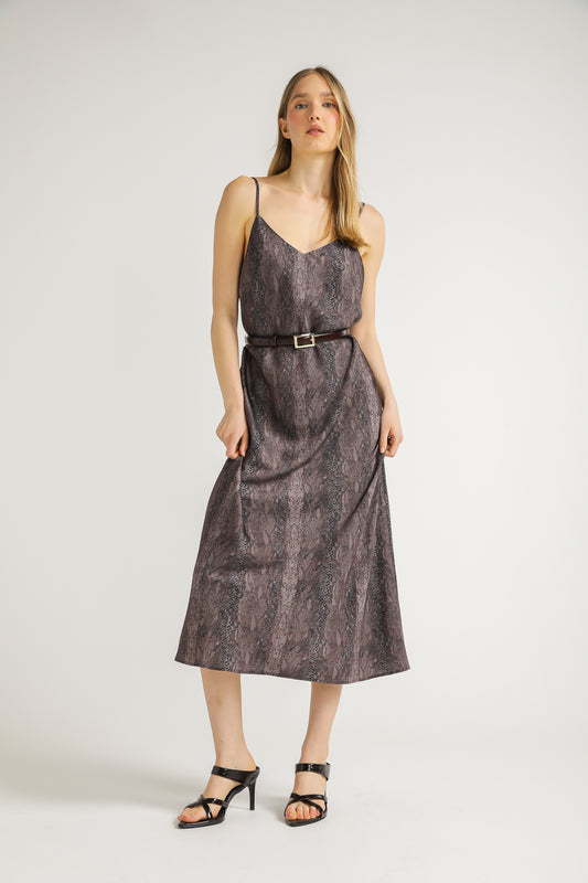 Snake Print Maxi Dress