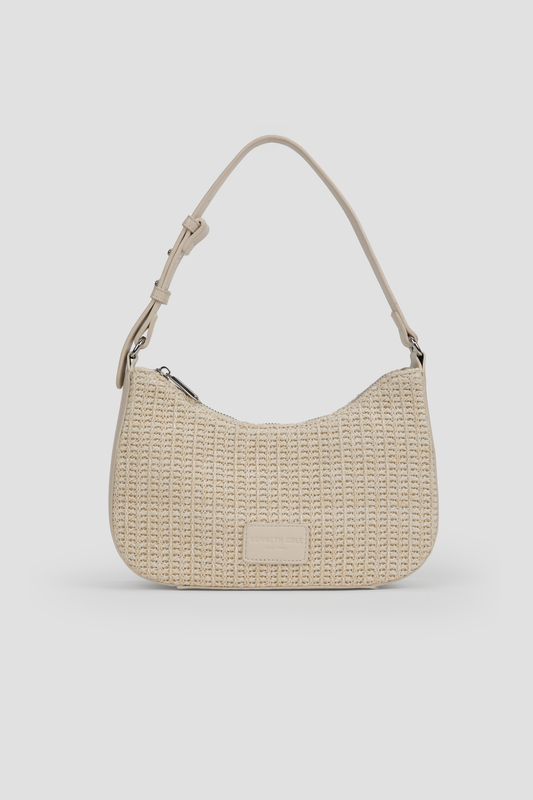 Woven Half Moon Shoulder Bag