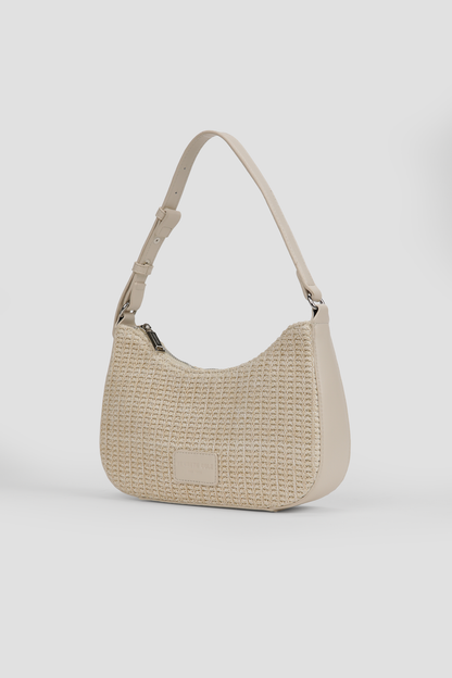 Woven Half Moon Shoulder Bag