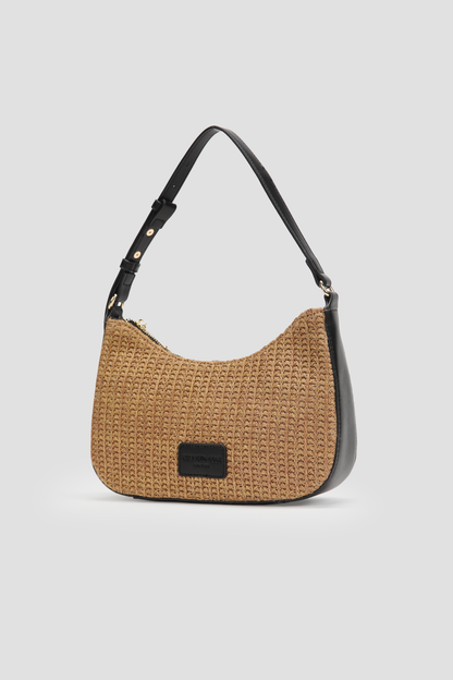 Woven Half Moon Shoulder Bag