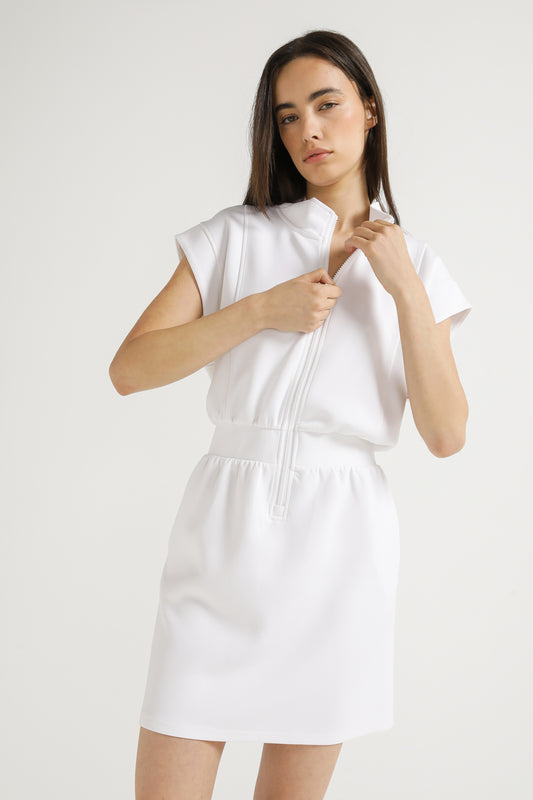 Zip Front Mini Dress