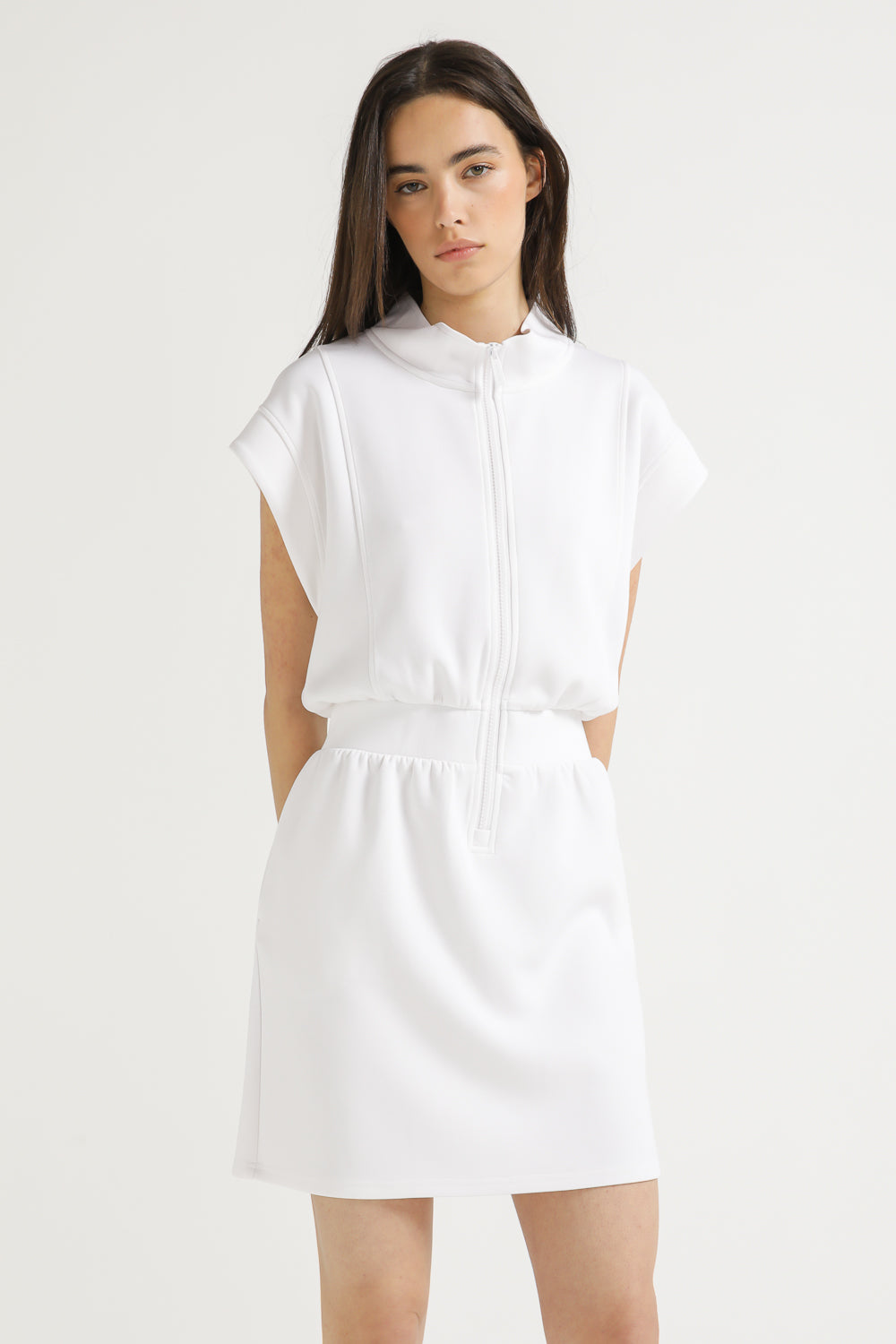 Zip Front Mini Dress