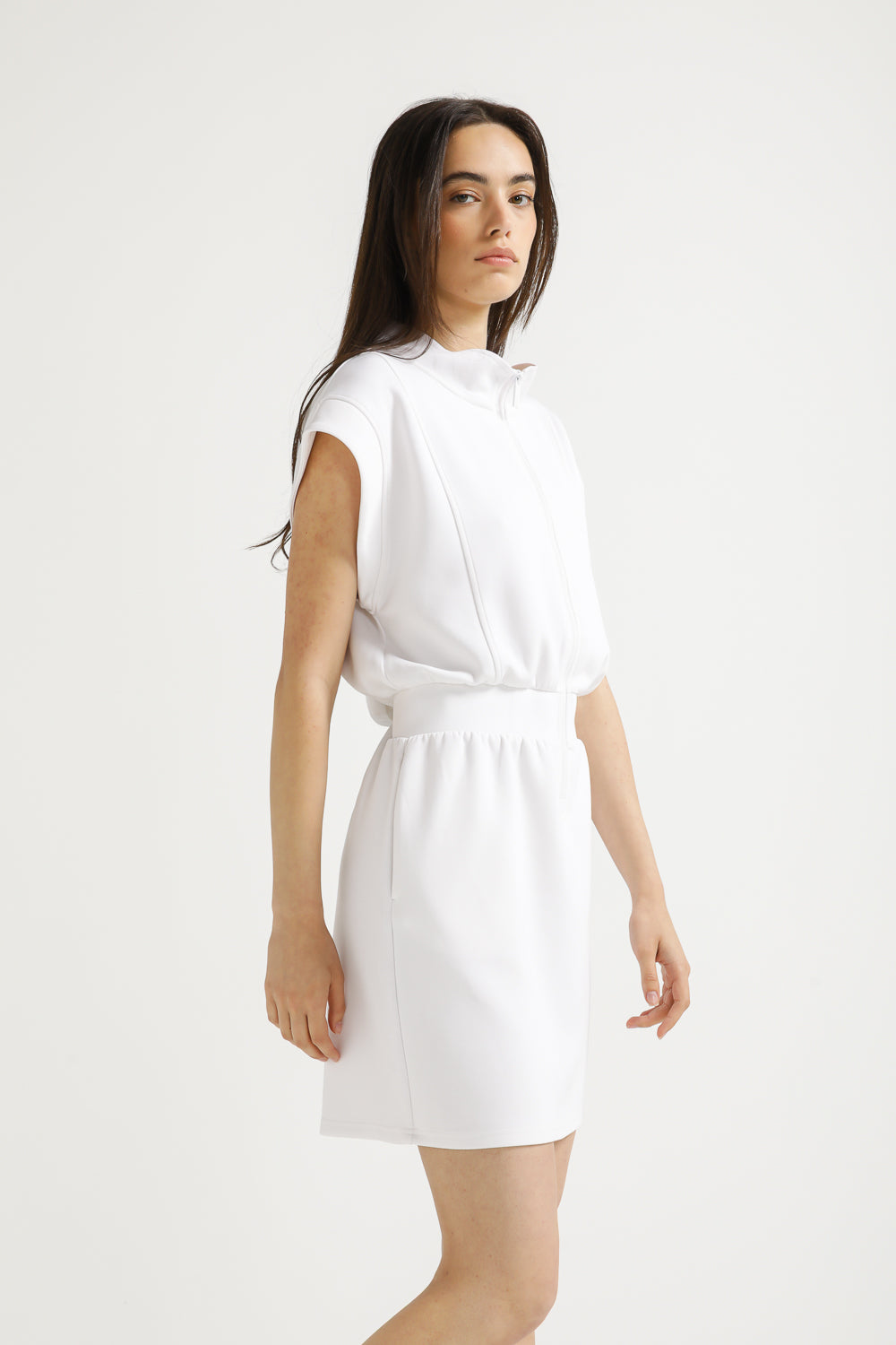 Zip Front Mini Dress