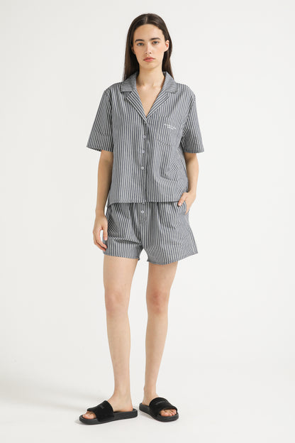 Pinstripe Cotton Shorts