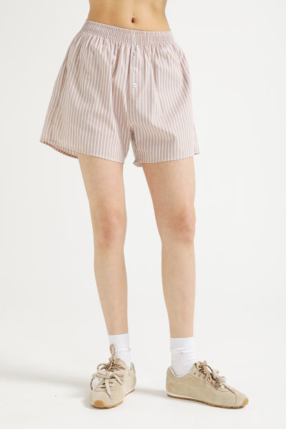Pinstripe Cotton Shorts