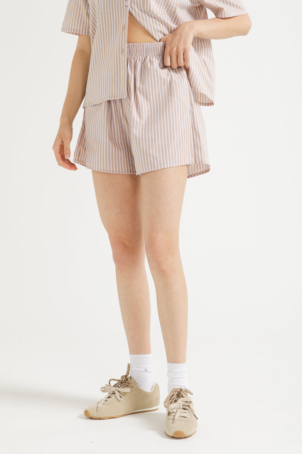 Pinstripe Cotton Shorts