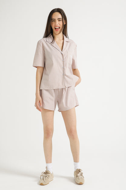 Pinstripe Cotton Shorts