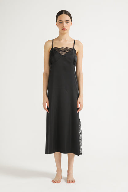 Lace Midi Dress with Slit