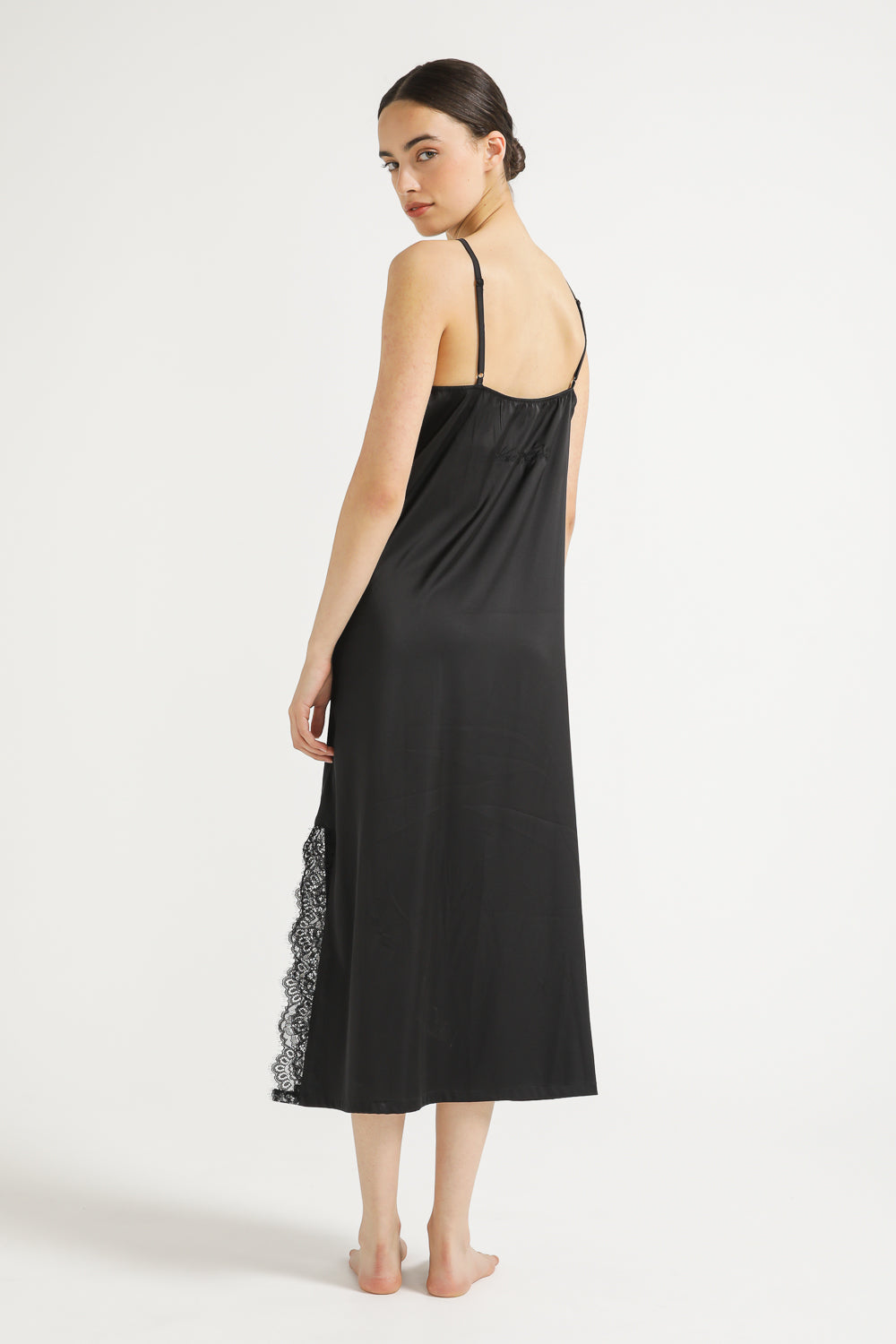 Lace Midi Dress with Slit