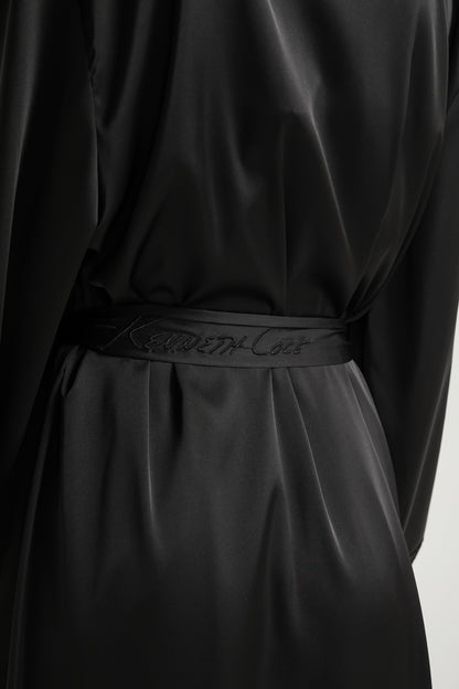 Lace Midi Robe with Slit