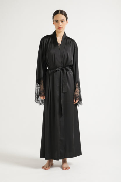 Lace Midi Robe with Slit