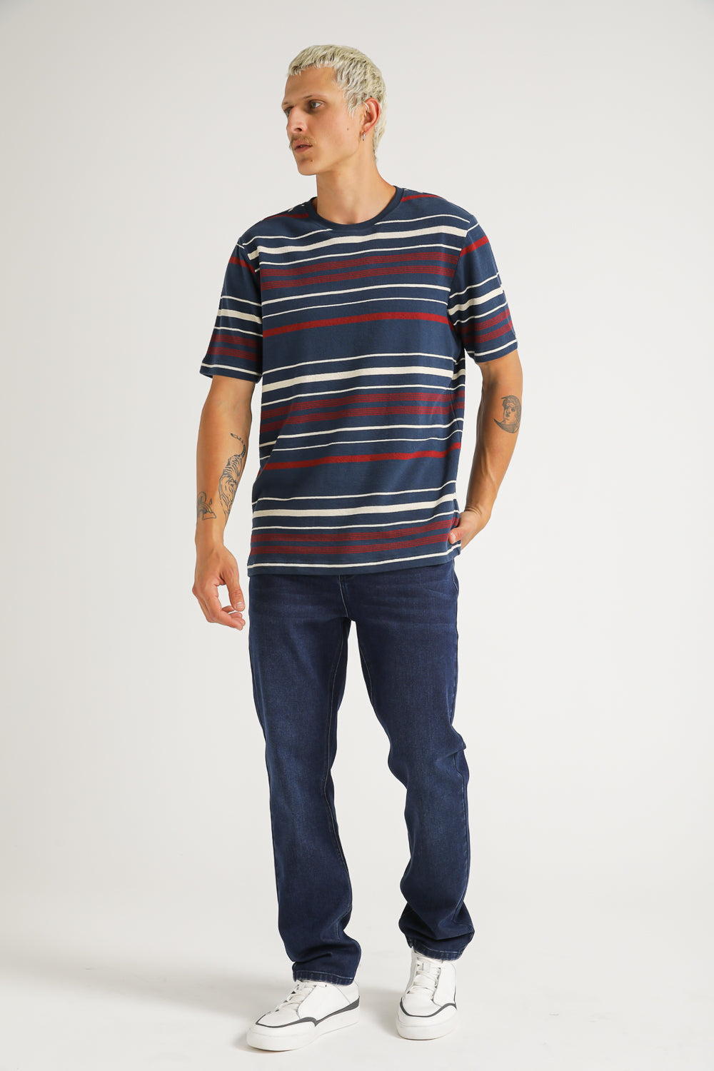 Striped Crew Neck T Shirt