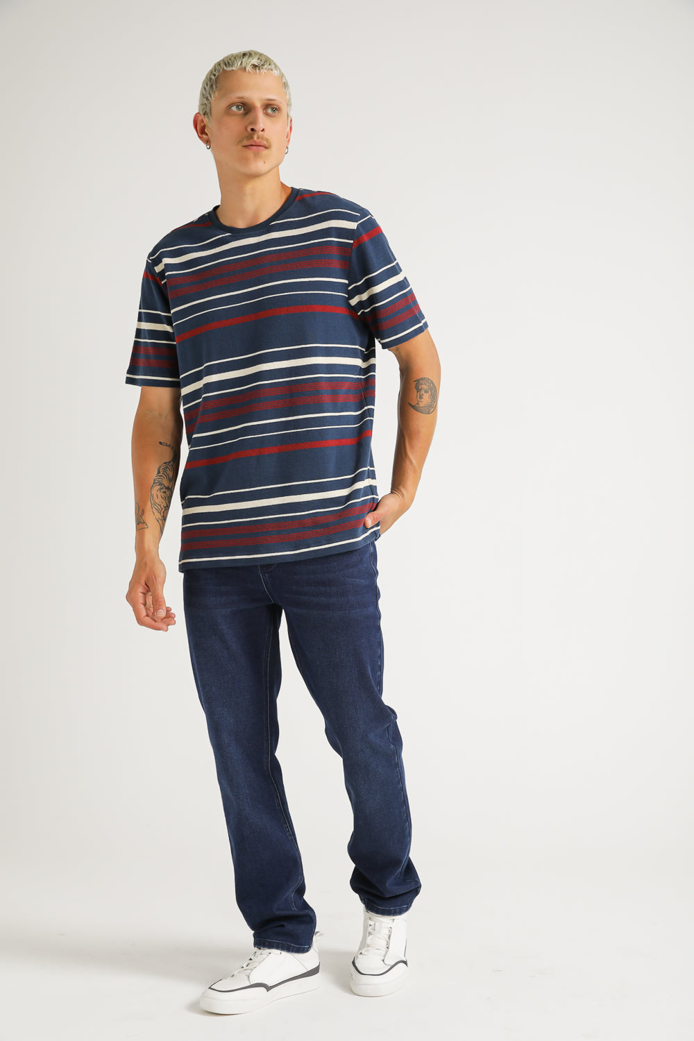 Striped Crew Neck T Shirt