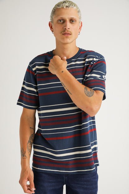 Striped Crew Neck T Shirt