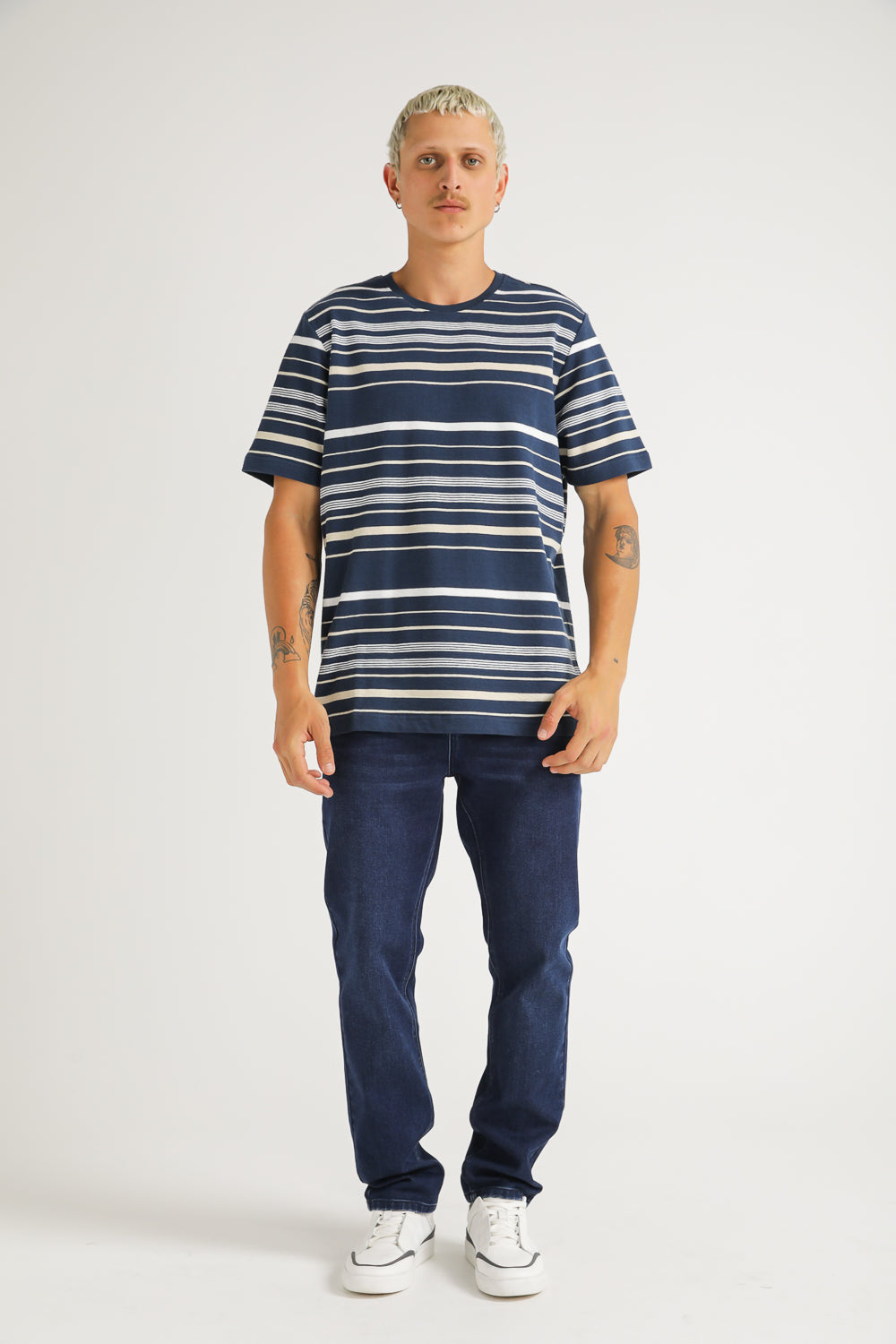 Striped Crew Neck T Shirt