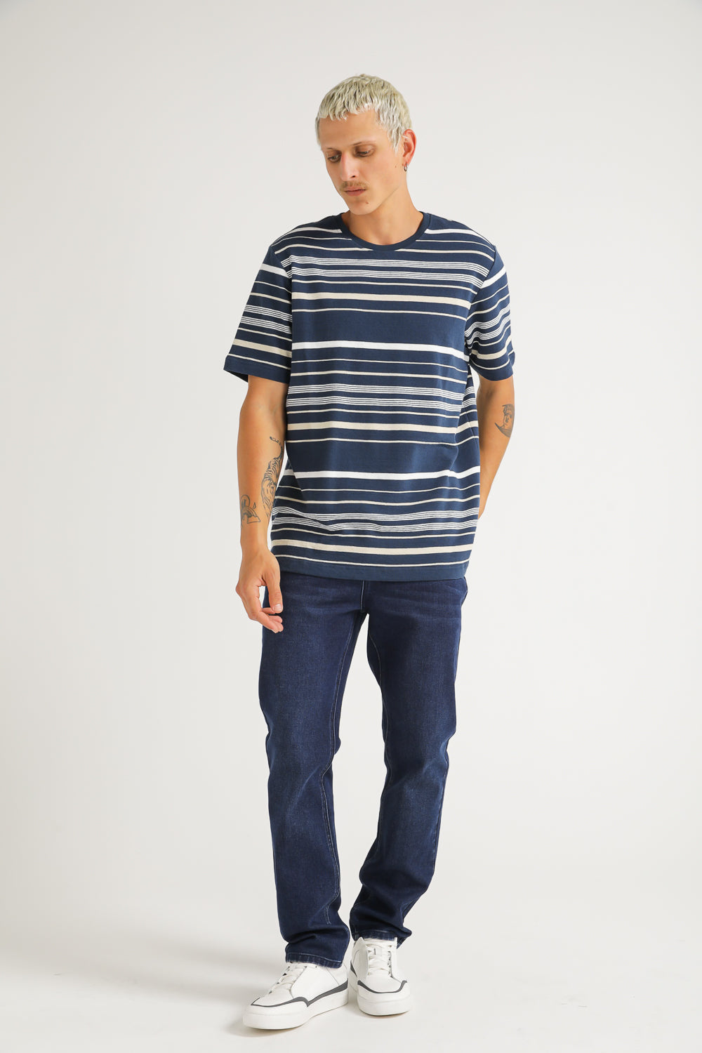 Striped Crew Neck T Shirt